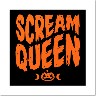 Scream Queen - Pumpkin Orange - Halloween - Graphic Posters and Art